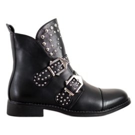 Bella Paris Workery Ze Sprzączkami czarne