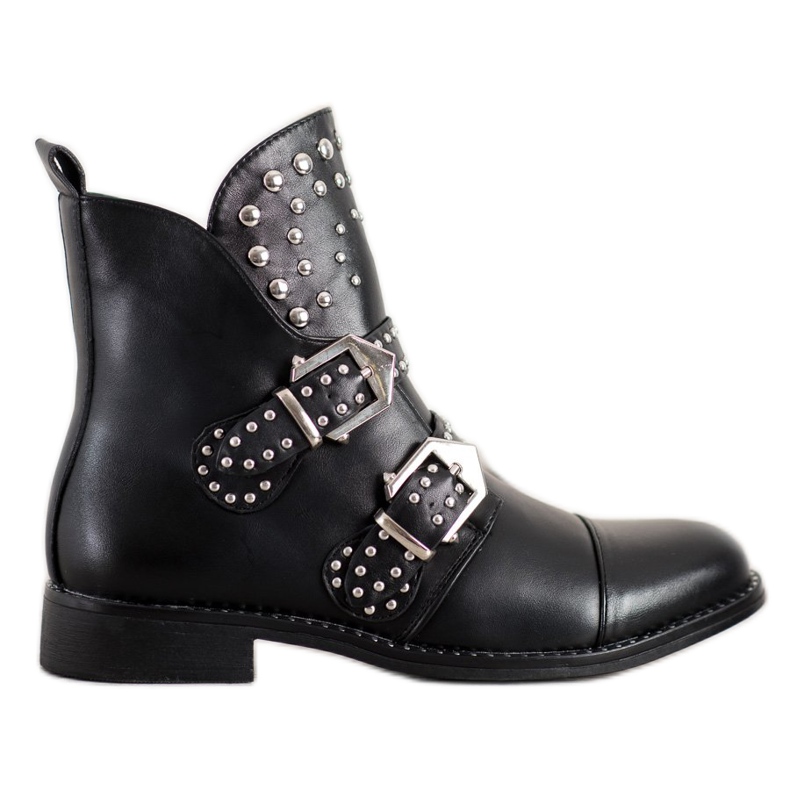 Bella Paris Workery Ze Sprzączkami czarne