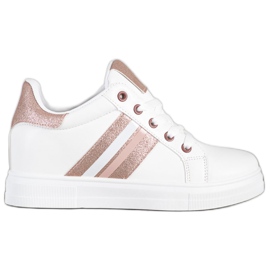 SHELOVET Buty Sportowe Na Koturnie białe