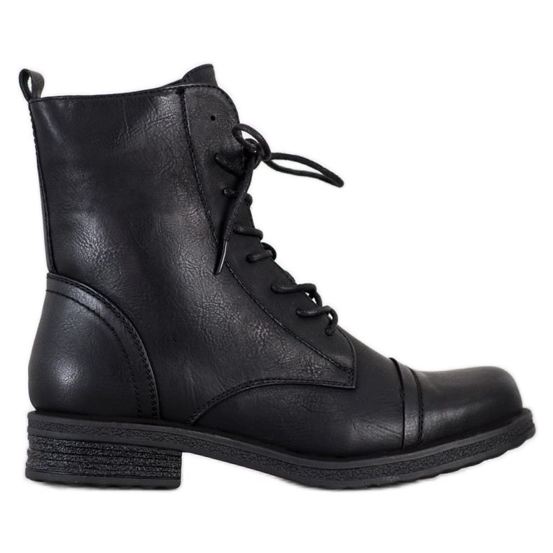 SDS Sznurowane Workery czarne