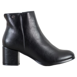 J. Star Ciepłe Botki Z Eko Skóry czarne