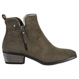 J. Star Botki Z Ozdobnym Zamkiem zielone