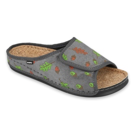 Befado Inblu obuwie damskie 155D116 szare wielokolorowe zielone