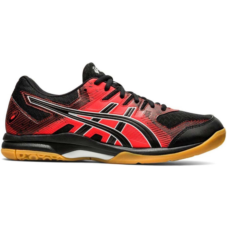Buty męskie do siatkówki Asics Gel Rocket 9 czarno-czerwone 1071A030 003 czarne