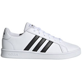 Buty dla dzieci adidas Grand Court K biało-czarne EF0103 białe