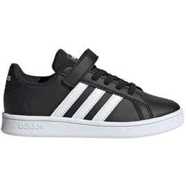 Buty dla dzieci adidas Grand Court C czarno-białe EF0108 czarne