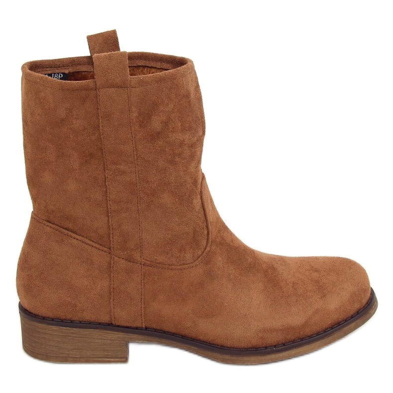 Botki damskie zamszowe camel ST-18P Camel brązowe