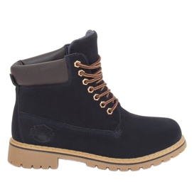 Timberki damskie ocieplane granatowe B175-22 NAVY/CAMEL