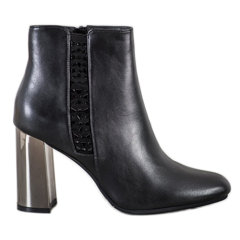 SDS Czarne Botki Z Kryształkami