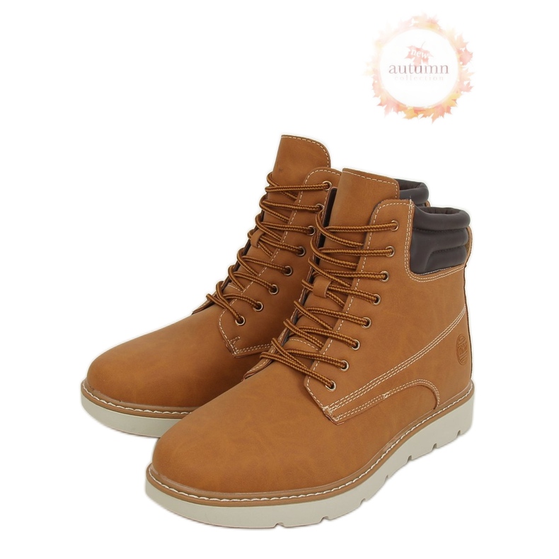 Timberki grubo ocieplone camel P332-1 CAMEL/BROWN brązowe żółte