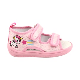 American Club Kapcie sandałki American TEN38/20 wkładka skórzana różowe