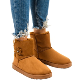 Brązowe botki ocieplane typu emu Harelana