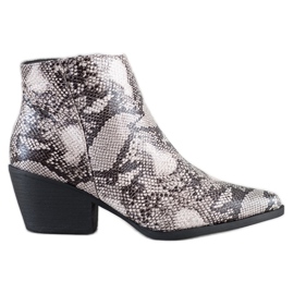 Cm Paris Botki Snake Print wielokolorowe