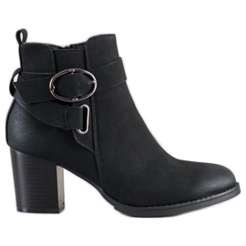 J. Star Casualowe Botki Ze Sprzączką czarne