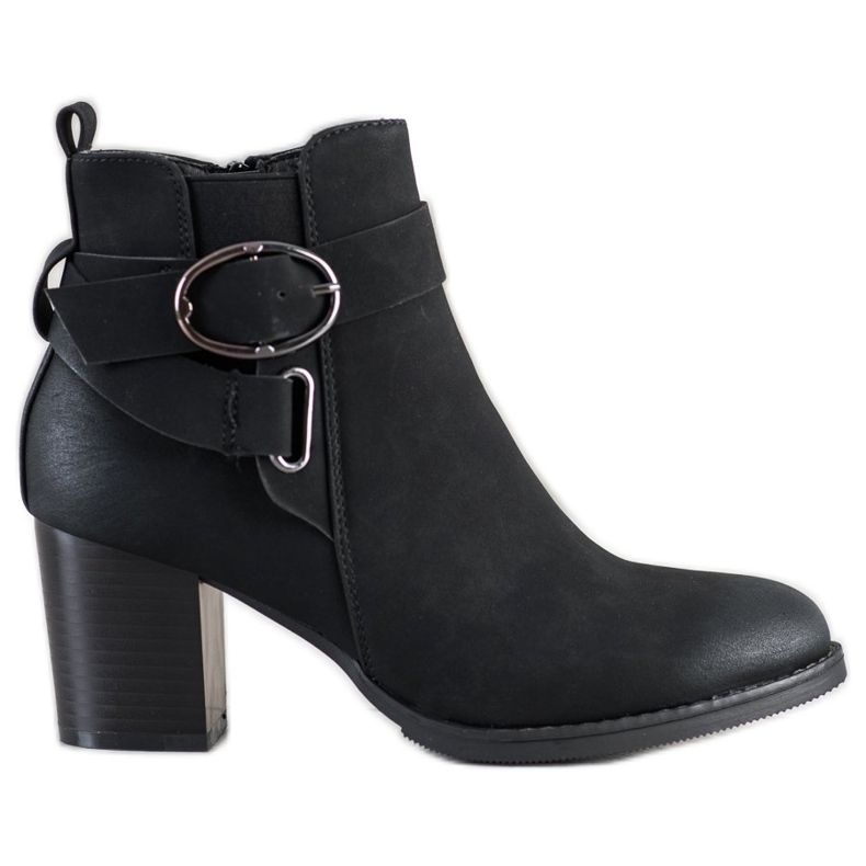 J. Star Casualowe Botki Ze Sprzączką czarne