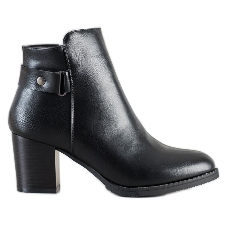 J. Star Wygodne Botki Na Słupku czarne