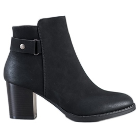 J. Star Wygodne Botki Na Słupku czarne