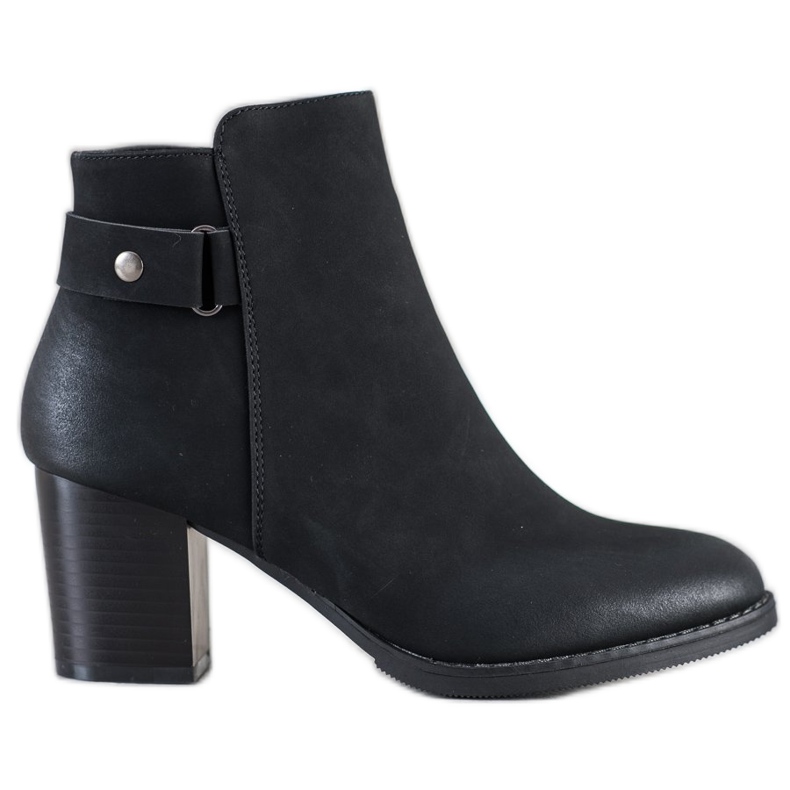 J. Star Wygodne Botki Na Słupku czarne