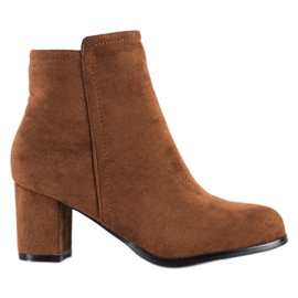 Wilady Modne Camelowe Botki brązowe wielokolorowe