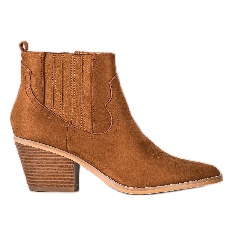 SHELOVET Kowbojki W Szpic brązowe