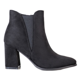 Lovery Zamszowe Botki Na Suwak czarne