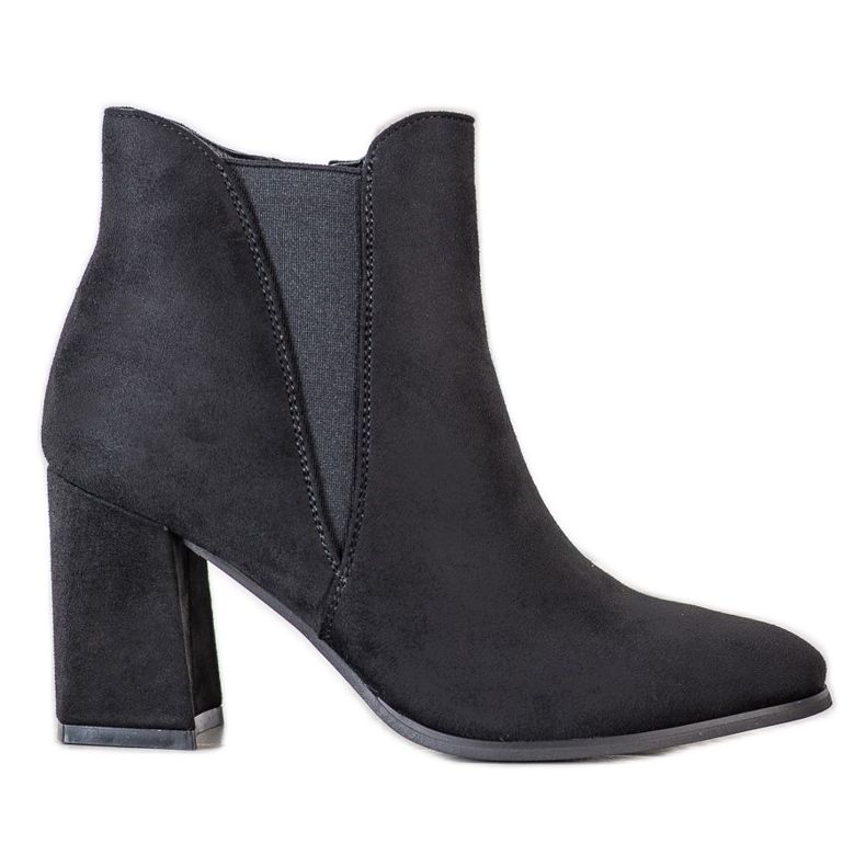 Lovery Zamszowe Botki Na Suwak czarne