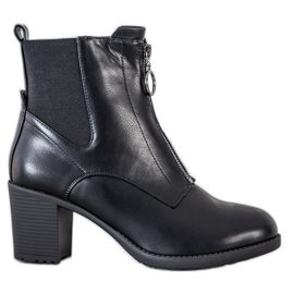 Gogo Ciepłe Botki Z Suwakiem czarne