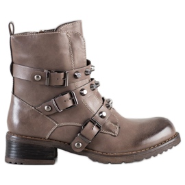 SHELOVET Ciepłe Workery Z Ozdobami beżowy