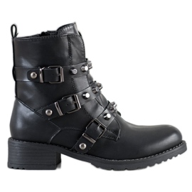 SHELOVET Ciepłe Workery Z Ozdobami czarne