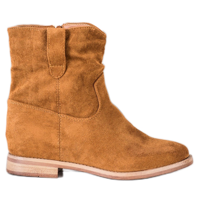 Seastar Ocieplane Kowbojki Na Koturnie brązowe