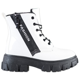 SHELOVET Ocieplane Workery Fashion białe