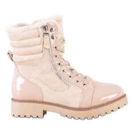 SHELOVET Stylowe Traperki Z Ociepleniem beżowy