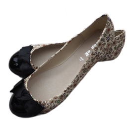 Balerinki Z Kokardą 6148 kolorowe białe