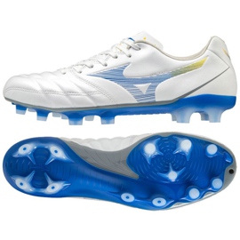 Buty piłkarskie Mizuno Rebula Cup Elite Fg M P1GA207225 biały, niebieski, żółty białe