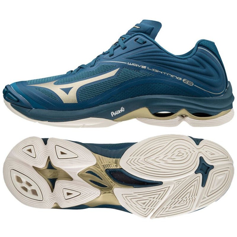 Buty siatkarskie Mizuno Wave Lightning Z6 Low M V1GA200051 niebieski, złoty niebieskie