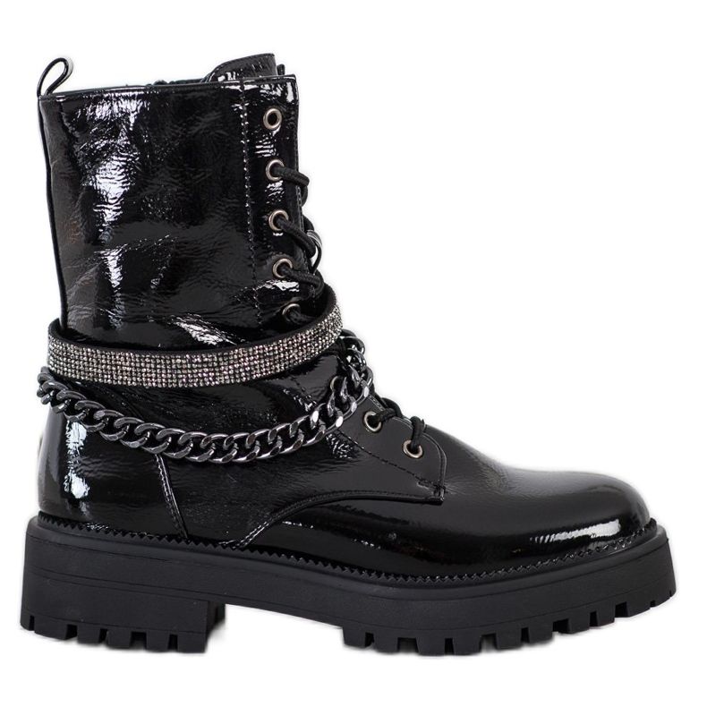 Seastar Czarne Workery Z Łańcuchem