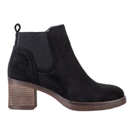 Seastar Zamszowe Botki Na Obcasie czarne