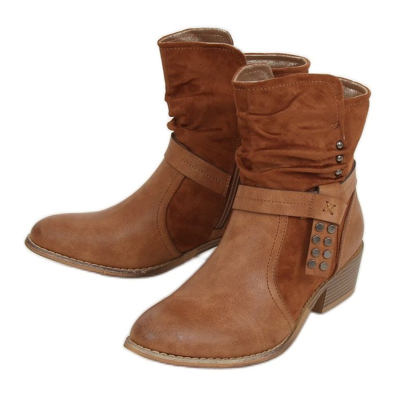 Botki damskie camel Z1122 Camel brązowe