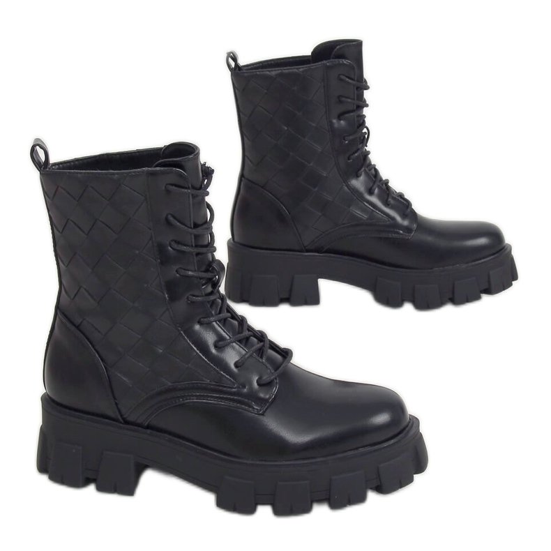 Workery sznurowane czarne NC1113 Black