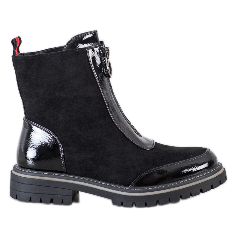 J. Star Ciepłe Workery Na Suwak czarne