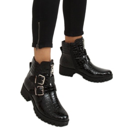 Botki damskie lakierowane czarne XJ-29 Black