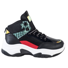 SHELOVET Kolorowe Sneakersy czarne wielokolorowe