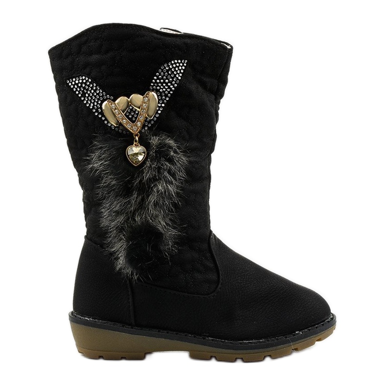 Dziecięce ocieplane kozaczki dziewczęce Eilris czarne