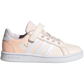 Buty adidas Grand Court C Jr FW4937 ecru różowe