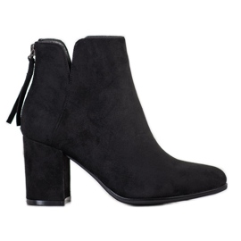 Queentina Modne Botki Na Słupku czarne