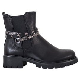 Super Me Workery Z Eko Skóry czarne