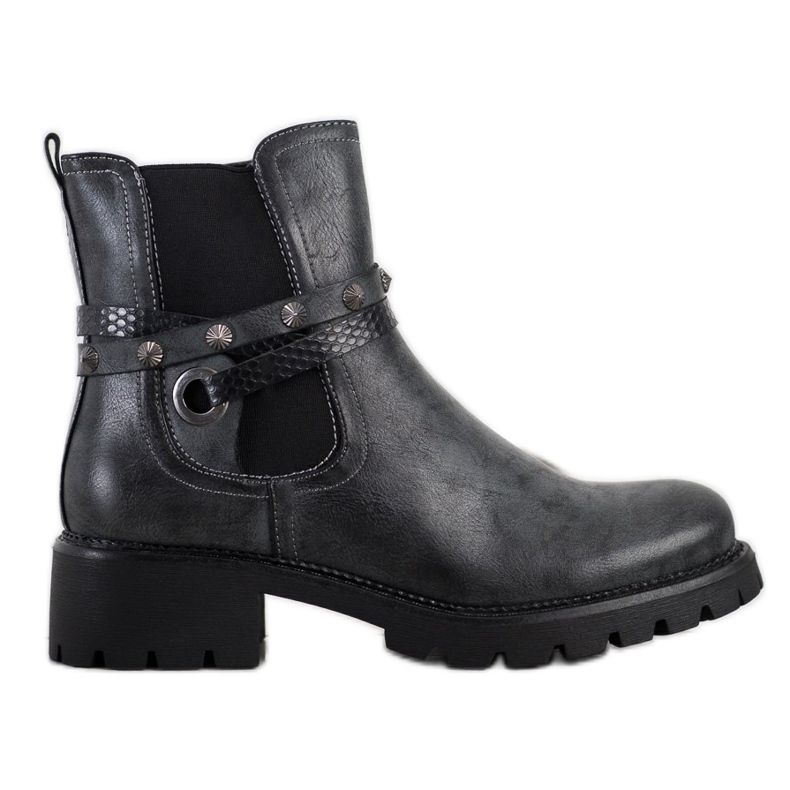 Super Me Workery Z Eko Skóry czarne