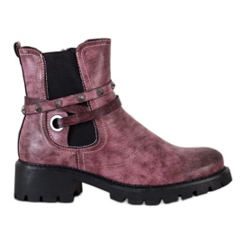 Super Me Workery Z Eko Skóry różowe