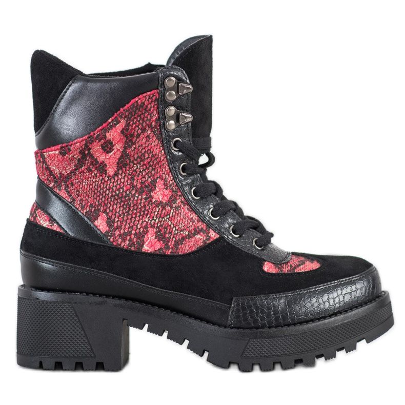 Groto Gogo Rockowe Workery Na Słupku czarne czerwone