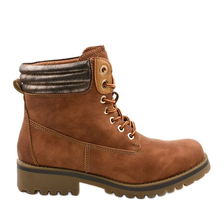 Camel traperki sznurowane ocieplane Halitta brązowe wielokolorowe